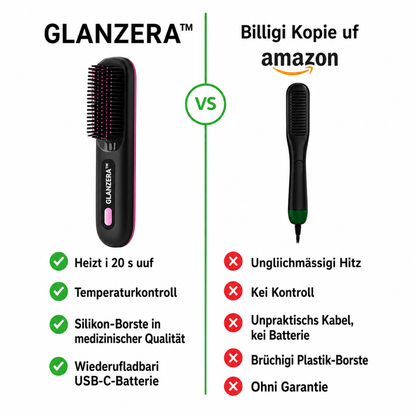 GLANZERA™ - Kabellose Glättungsbürste