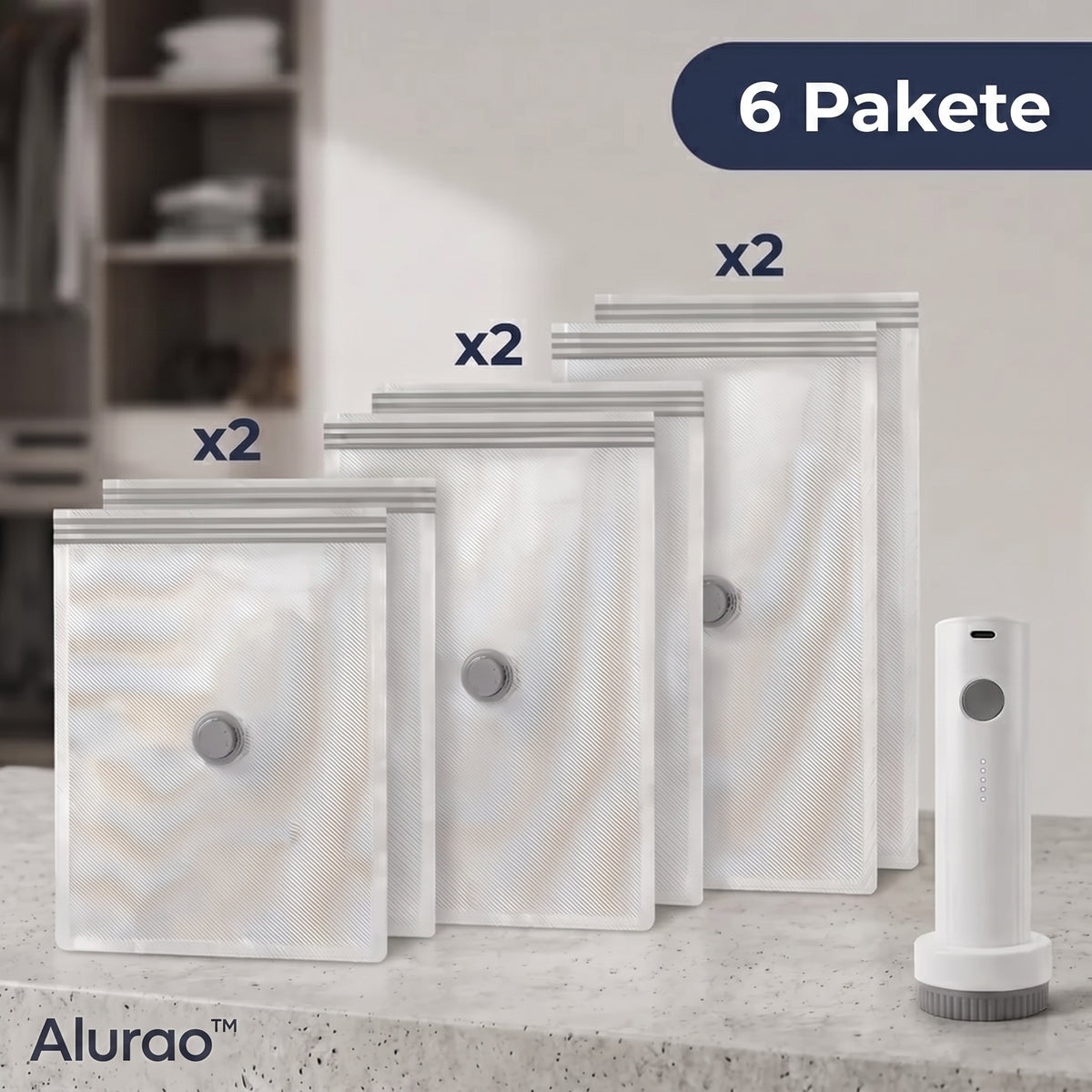 Alurao™ - コードレス旅行用真空セット