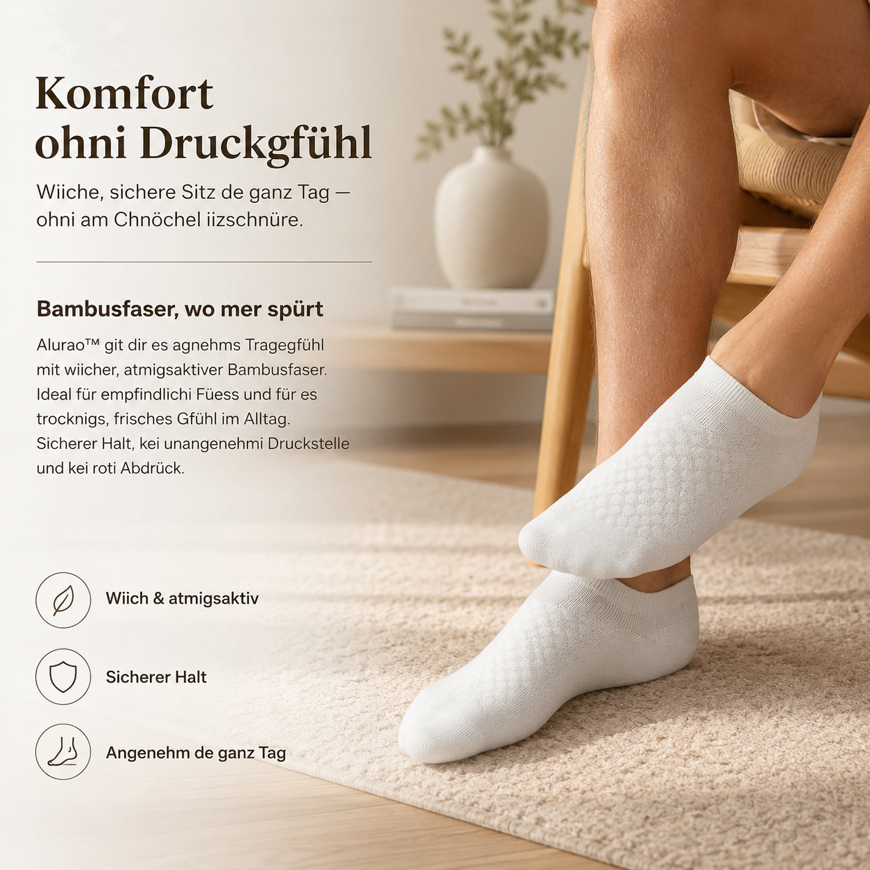 Alurao™ - Premium-Bambus Sneaker-Socken