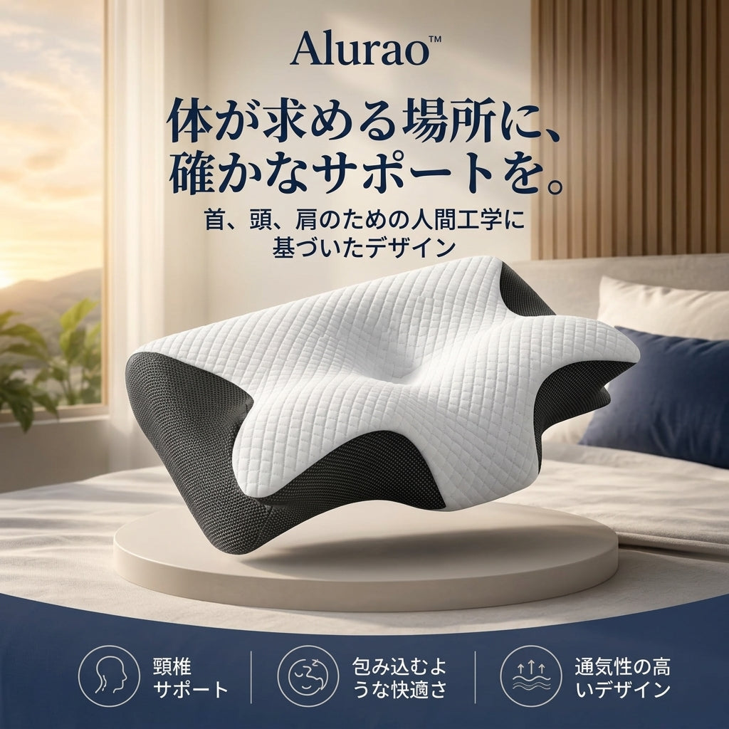 Alurao™ 人間工学設計のネックサポート枕
