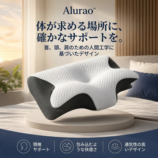 Alurao™ 人間工学設計のネックサポート枕