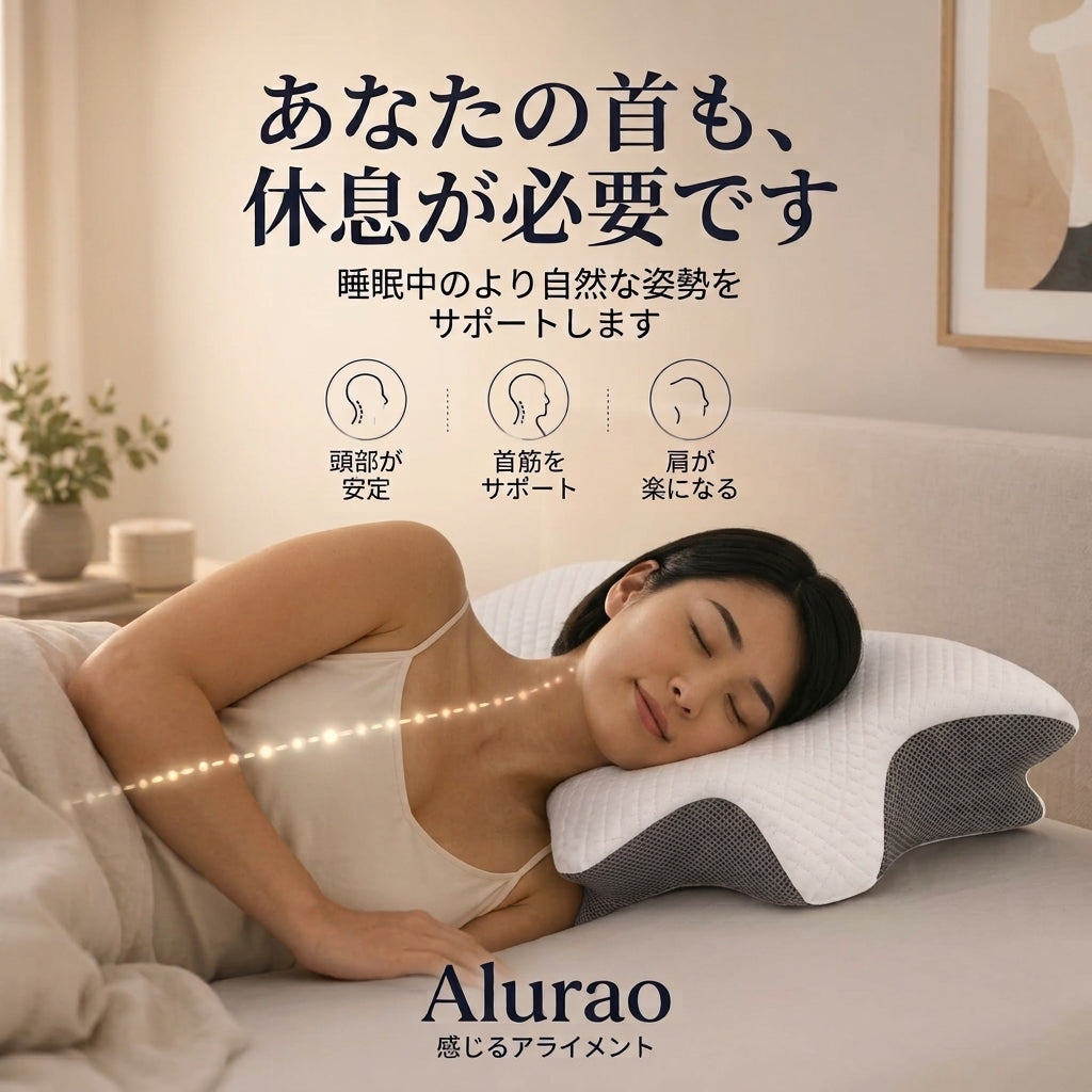 Alurao™ 人間工学設計のネックサポート枕