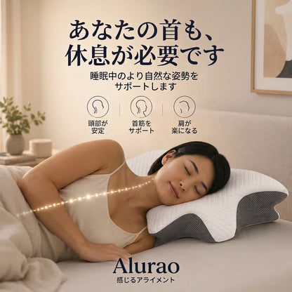Alurao™ 人間工学設計のネックサポート枕