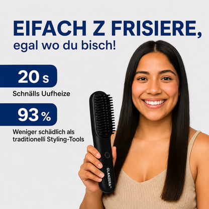 GLANZERA™ - Kabellose Glättungsbürste