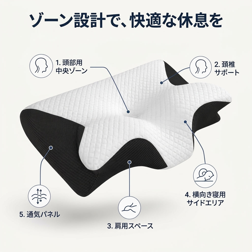 Alurao™ 人間工学設計のネックサポート枕