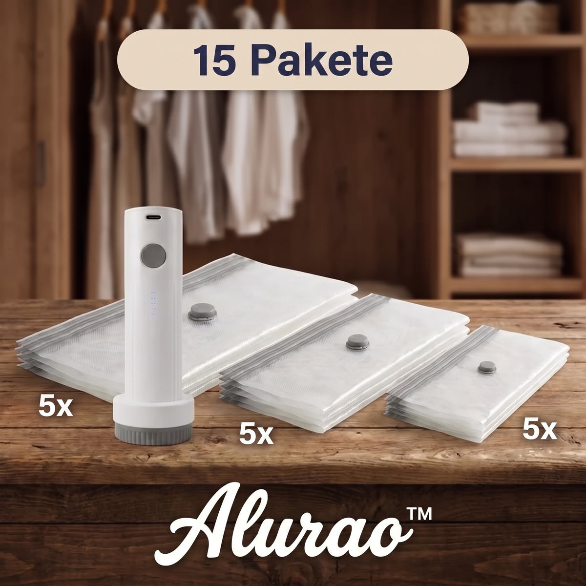 Alurao™ - コードレス旅行用真空セット
