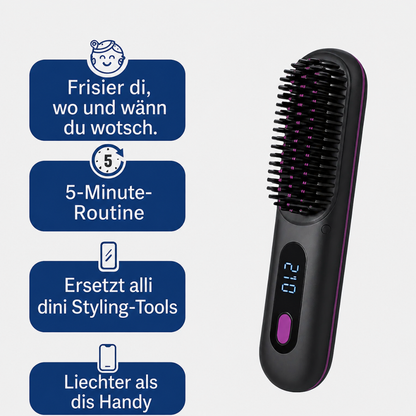 GLANZERA™ - Kabellose Glättungsbürste
