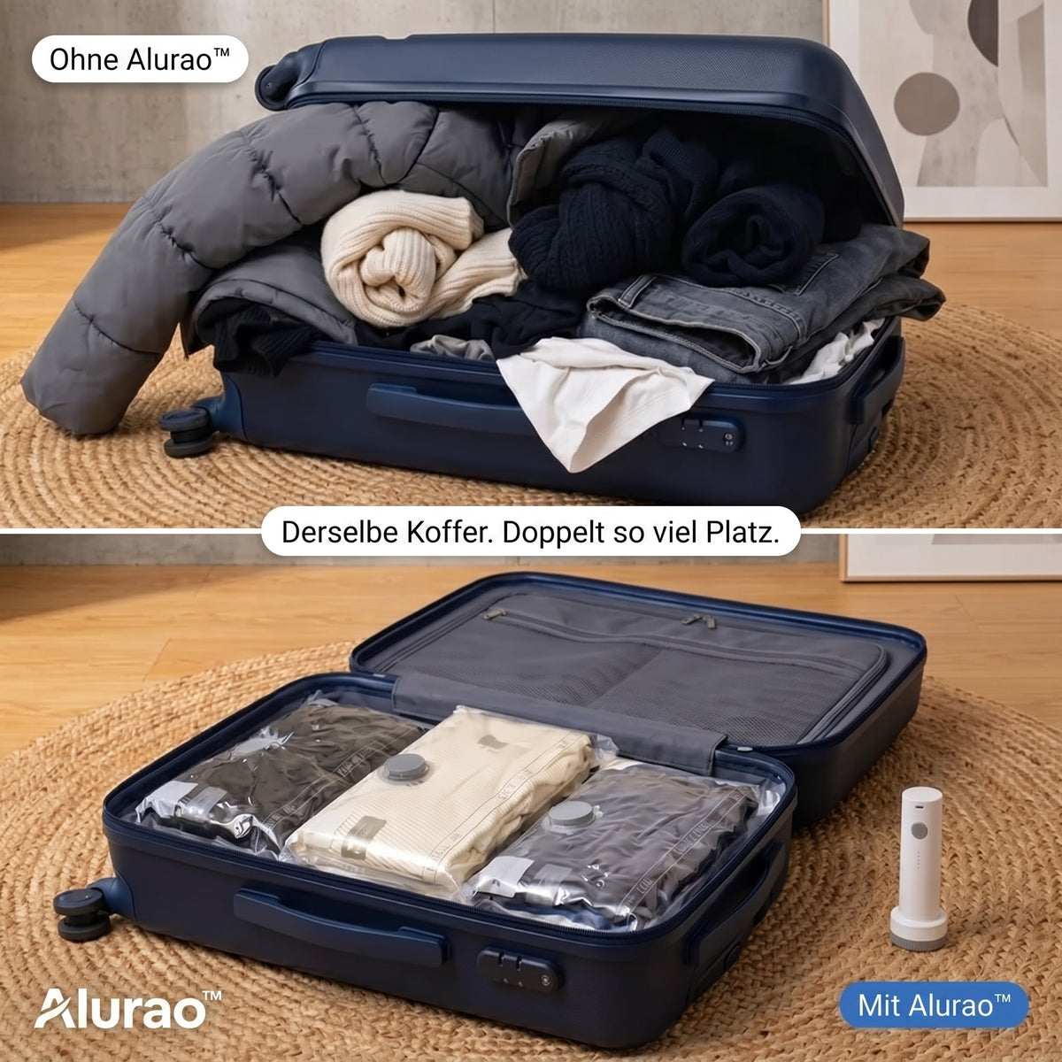 Alurao™ - コードレス旅行用真空セット