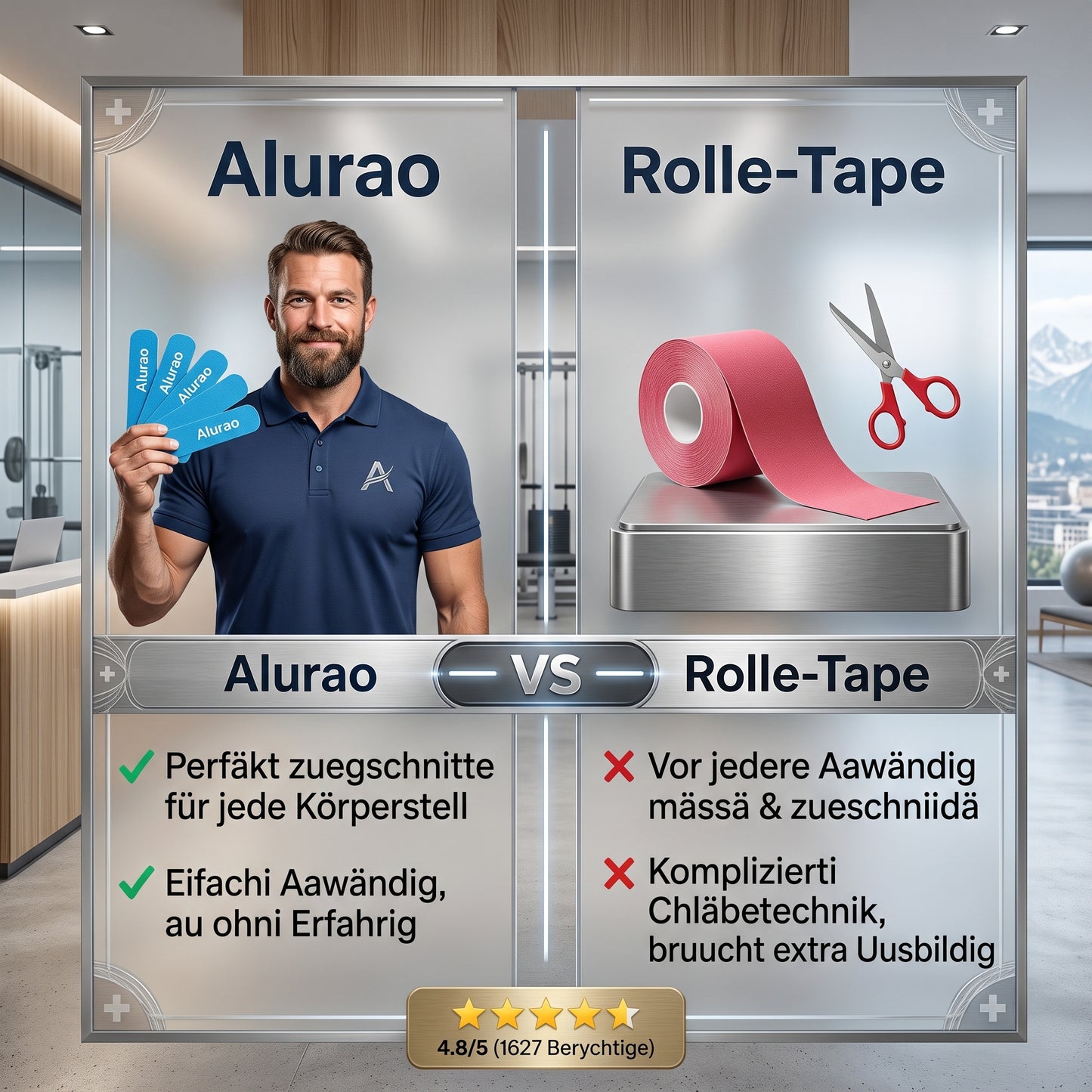 Alurao™ - Vorgeformtes Knie-Stütztape