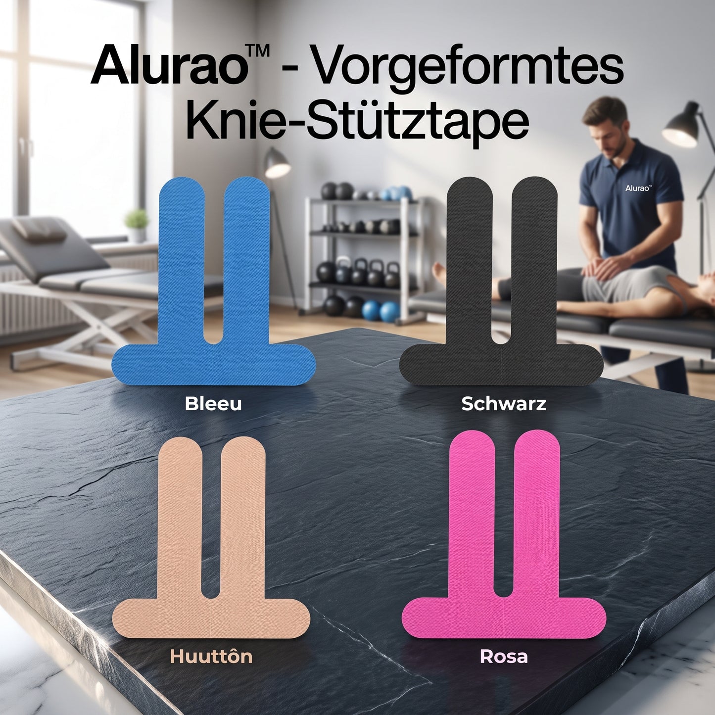 Alurao™ - Vorgeformtes Knie-Stütztape