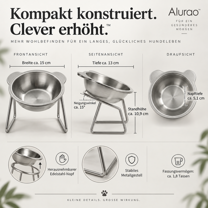 Alurao™ - 人間工学に基づいたハイスタンドフードボウル