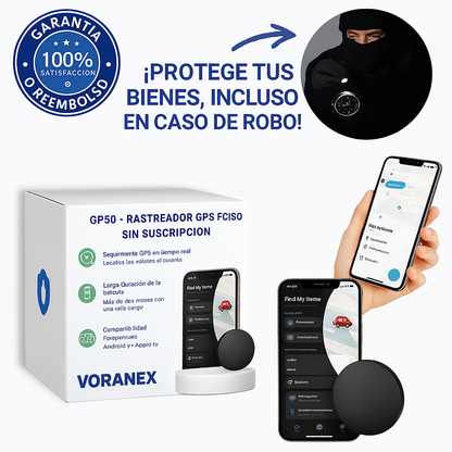 Voranex de Alurao™ - Rastreador GPS preciso sin suscripción (Android/Apple)
