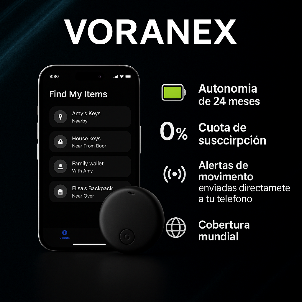 Voranex de Alurao™ - Rastreador GPS preciso sin suscripción (Android/Apple)