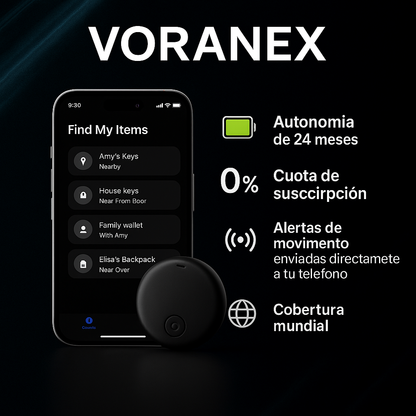 Voranex de Alurao™ - Rastreador GPS preciso sin suscripción (Android/Apple)